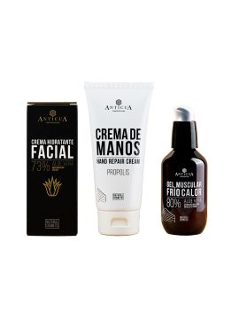 Facial cream 100ml + cold-warm gel 100ml + hand cream 100ml