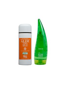 Pack Aloe Vera gel pure 98% 200ml & SPF 15 Sun Cream