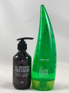 Pack Aloe Vera Körpergel 98% & Gel für müde Füße und Beine 200ml