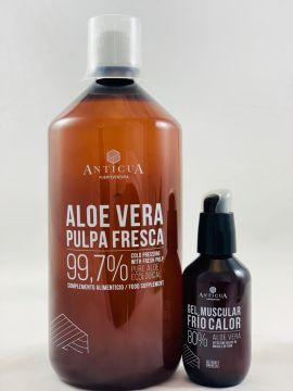 Jus Frais D’Aloe Vera Pur 1000 Ml +Gel Relaxant Froid-Chaud 100ml  