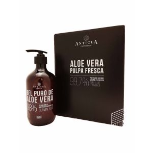 Packung Gesundheitssaft und reines Gel Aloe Vera Fuerteventura